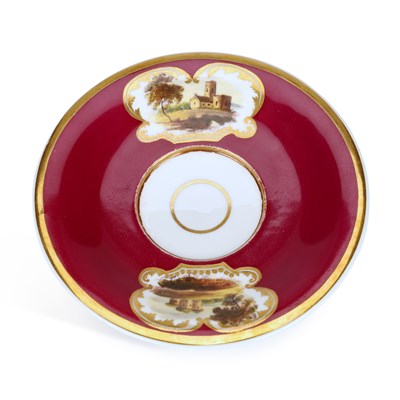 Lot 166 - A ROCKINGHAM PORCELAIN CAUDLE CUP STAND