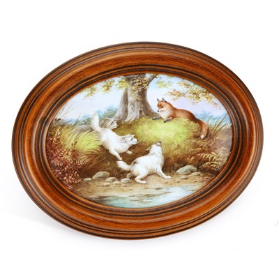Lot 175 - AN ENGLISH PORCELAIN PLAQUE