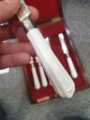 Lot 78 - A RARE SET OF SIX CHELSEA KNIVES