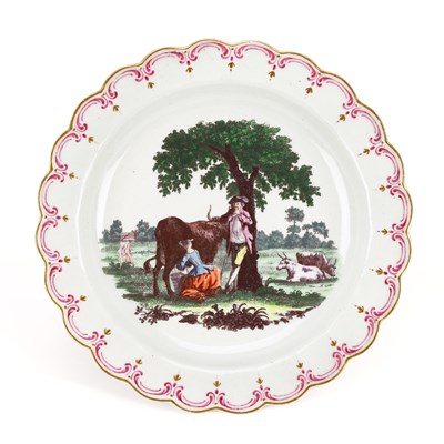 Lot 235 - A WORCESTER PORCELAIN PLATE