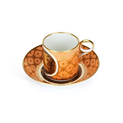 Lot 254 - A FLIGHT & BARR COFFEE CAN AND SAUCER