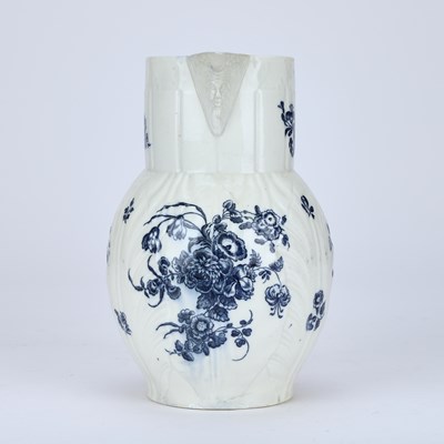 Lot 87 - A WORCESTER CABBAGE LEAF MOULDED MASK JUG