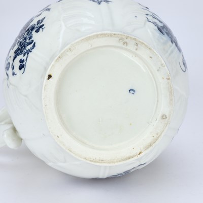 Lot 87 - A WORCESTER CABBAGE LEAF MOULDED MASK JUG