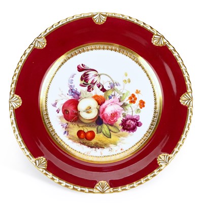 Lot 217 - A ROCKINGHAM PORCELAIN PLATE