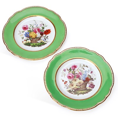 Lot 227 - A PAIR OF ENGLISH PORCELAIN PLATES