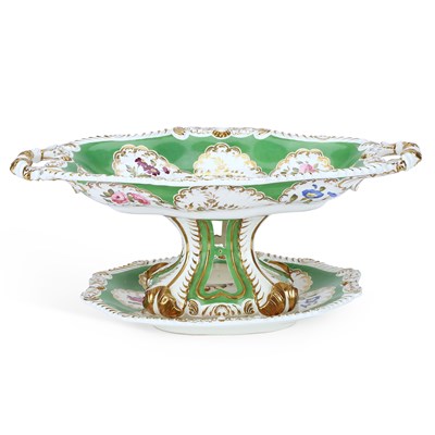 Lot 232 - A ROCKINGHAM PORCELAIN COMPORT AND STAND