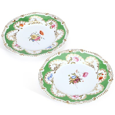 Lot 116 - A PAIR OF ROCKINGHAM PORCELAIN DESSERT PLATES