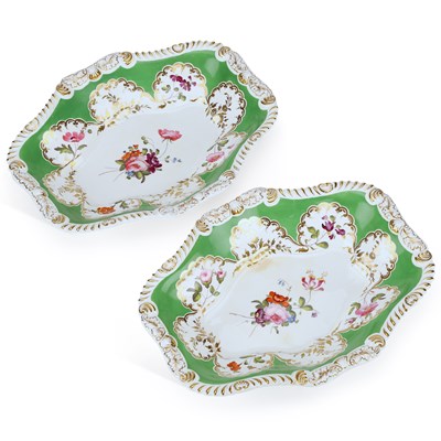 Lot 179 - A PAIR OF ROCKINGHAM DESSERT DISHES