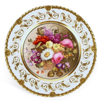 Lot 133 - A FINE ROCKINGHAM PORCELAIN DESSERT PLATE