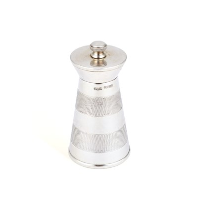 Lot 554 - AN ELIZABETH II SILVER 'PETER PIPER' PEPPER GRINDER