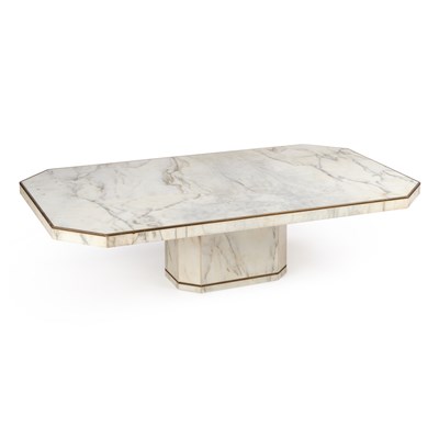 Lot 1233 - A LARGE MARBLE COFFEE TABLE