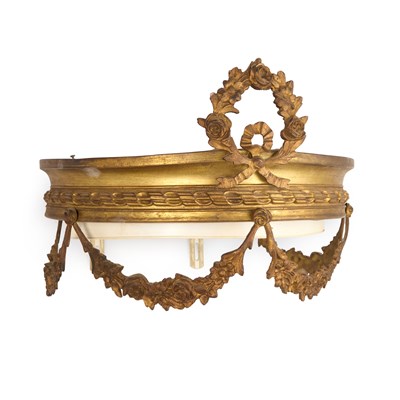 Lot 944 - A FRENCH GILT METAL CIEL DE LIT BED CANOPY