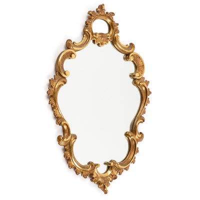 Lot 1082 - A ROCOCO STYLE GILT COMPOSITION MIRROR