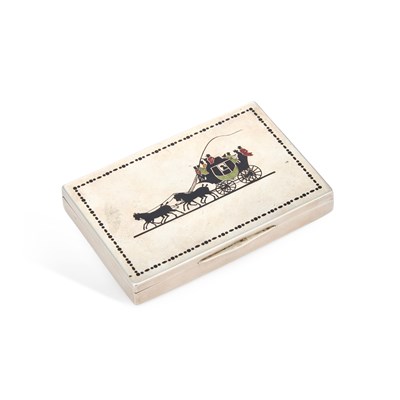 Lot 471 - AN AUSTRO-HUNGARIAN SILVER AND ENAMEL SNUFF BOX