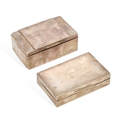 Lot 332 - TWO 20TH CENTURY SILVER CIGARETTE BOXES