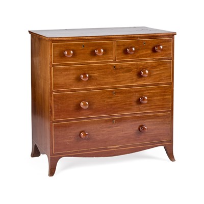 Lot 1211 - A VICTORIAN MAHOGANY CHEST OF DRAWERS