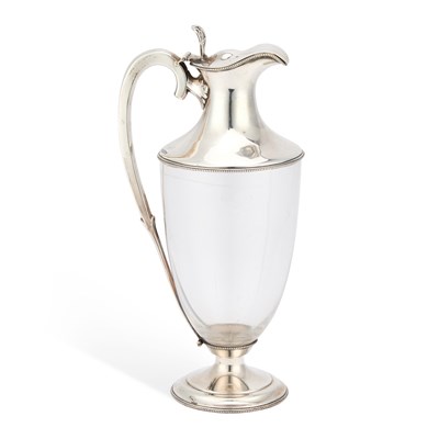 Lot 579 - A VICTORIAN SILVER-MOUNTED GLASS CLARET JUG