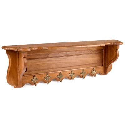 Lot 1057 - AN OAK COAT RACK