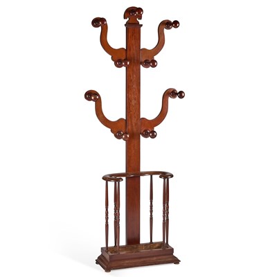Lot 1195 - A VICTORIAN MAHOGANY TREE-FORM HALLSTAND