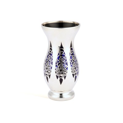 Lot 538 - A CONTINENTAL SILVER OVERLAID GLASS VASE