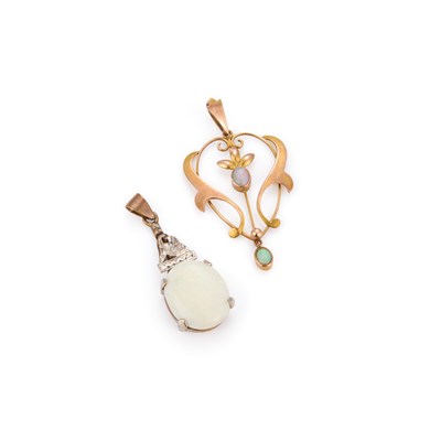 Lot 930 - TWO GEM-SET PENDANTS