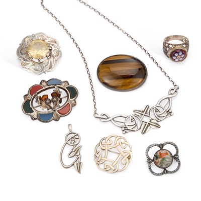 Lot 937 - A COLLECTION OF CELTIC SILVER JEWELLERY