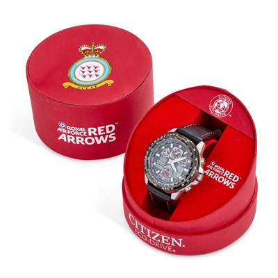 Lot 811 - A GENTS STEEL CITIZEN RED ARROWS STRAP WATCH