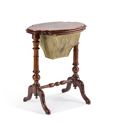 Lot 1234 - A VICTORIAN WALNUT WORK TABLE