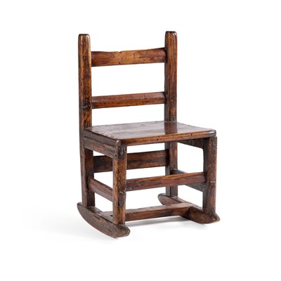 Lot 1018 - A RUSTIC CHILD'S ROCKING CHAIR