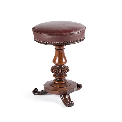 Lot 1175 - A VICTORIAN ROSEWOOD PIANO STOOL