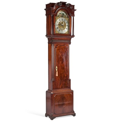 Lot 1141 - A GEORGE III MAHOGANY EIGHT-DAY LONGCASE CLOCK