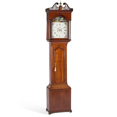 Lot 1143 - A GEORGE III OAK EIGHT-DAY LONGCASE CLOCK