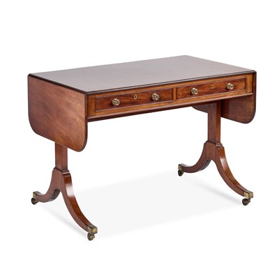 Lot 1038 - A GEORGE III MAHOGANY SOFA TABLE