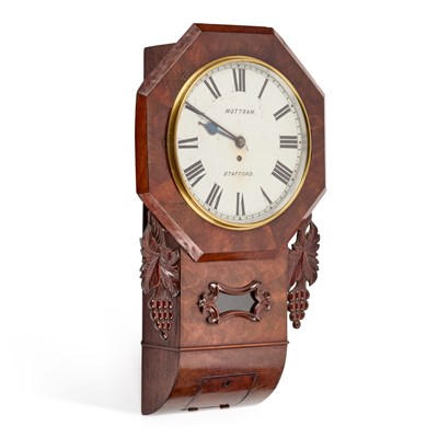 Lot 986 - A VICTORIAN MAHOGANY SINGLE-FUSEE TAVERN CLOCK