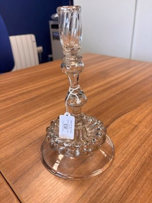 Lot 48 - A MOULDED STEM CANDLESTICK
