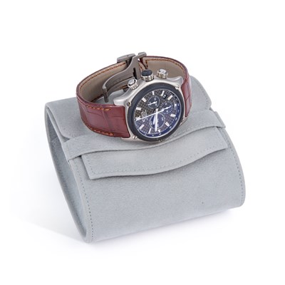 Lot 571 - A GENTS STEEL EBEL 1911 CHRONOGRAPH STRAP WATCH
