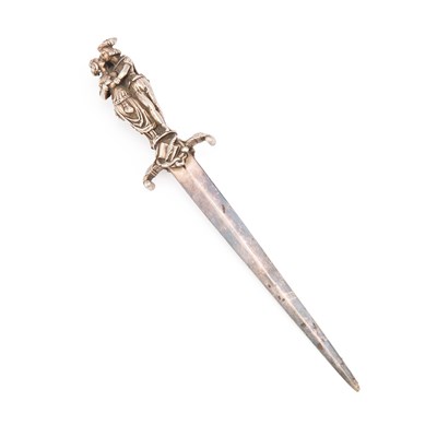 Lot 291 - A LATE 19TH CENTURY CONTINENTAL SILVER LETTER OPENER