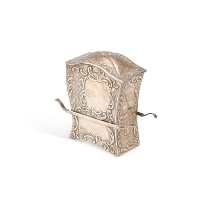 Lot 410 - A VICTORIAN SILVER NOVELTY PLAYING CARDS BOX