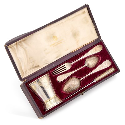 Lot 279 - A 19TH CENTURY RUSSIAN SILVER PICNIC SET
