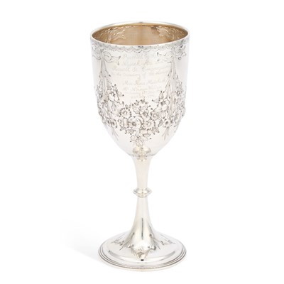 Lot 392 - A VICTORIAN SILVER GOBLET