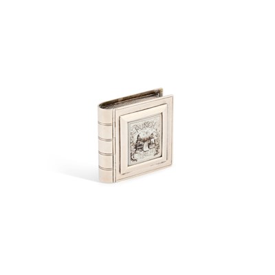 Lot 380 - A VICTORIAN SILVER AND ENAMEL NOVELTY VESTA CASE