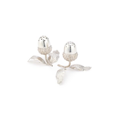 Lot 389 - A PAIR OF VICTORIAN SILVER NOVELTY PEPPER POTS