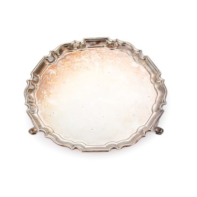Lot 337 - A GEORGE VI SILVER SALVER