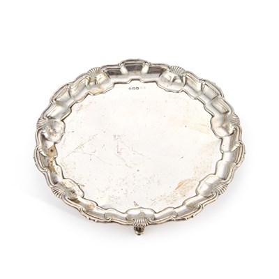 Lot 376 - A LATE VICTORIAN SILVER SALVER