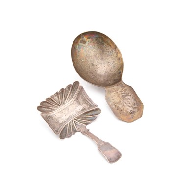Lot 441 - TWO SILVER CADDY SPOONS