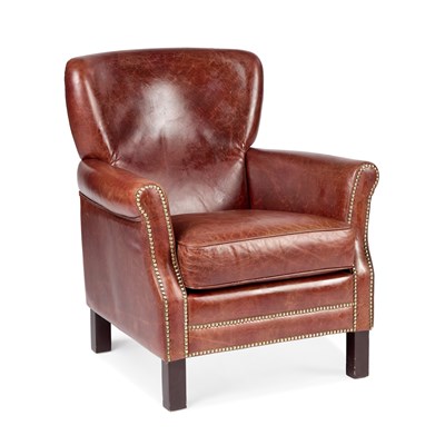 Lot 1032 - A HALO 'LITTLE PROFESSOR' LEATHER ARMCHAIR
