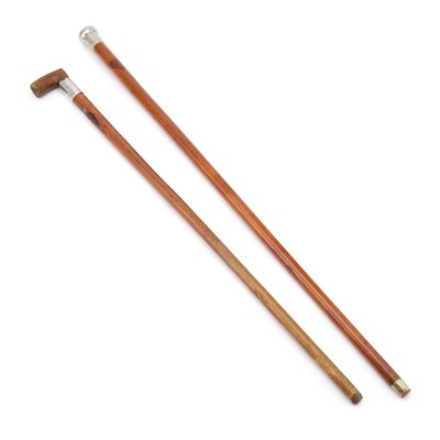 Lot 828 - TWO SILVER-MOUNTED CANES
