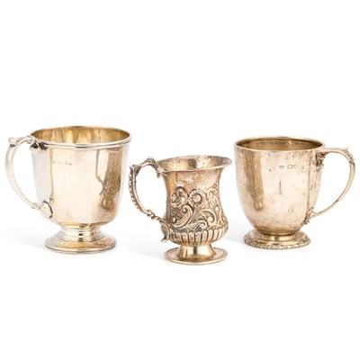 Lot 318 - THREE SILVER MUGS