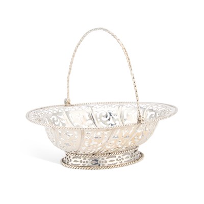 Lot 447 - A GEORGE II SILVER SWEETMEAT BASKET