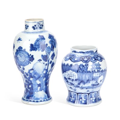 Lot 472 - TWO CHINESE BLUE AND WHITE PORCELAIN VASES